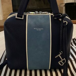 Henri Bendel Dark Blue and Sky Blue Satchel